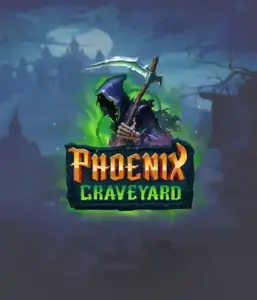 ELK Studios' Phoenix Graveyard game screen, showcasing the mystical graveyard and the legendary phoenix rising from the ashes. Displayed in this image is the slot's innovative expanding reels, coupled with its gorgeous symbols and dark theme. The design reflects the game's legend of the phoenix's revival, attractive for those interested in mythology.