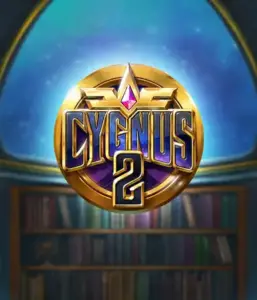 Experience the captivating artwork of ELK Studios' Cygnus 2 Slot, highlighting a luxurious golden emblem with a vibrant color scheme. With a backdrop of a starlit background of a library, this image evokes the essence of mystical exploration. 