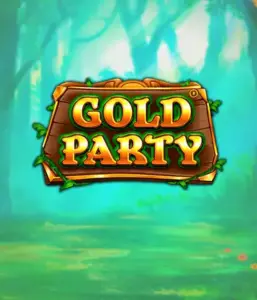 Step into the fairy-tale forest of the Gold Party game by Pragmatic Play, featuring a rustically styled wooden sign engraved with golden letters. The background features a misty green forest adding a sense of mystery to the game's theme. Great for fans of magical and nature-inspired games, promising a delightful adventure. 