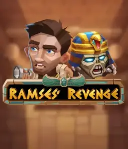 Uncover the mysterious world of the Ramses' Revenge game by Relax Gaming, showcasing a startled explorer and a menacing mummy amid an Egyptian tomb backdrop. This image captures the excitement of Egyptian archaeology, great for adventure seekers, offering a captivating gaming experience. 